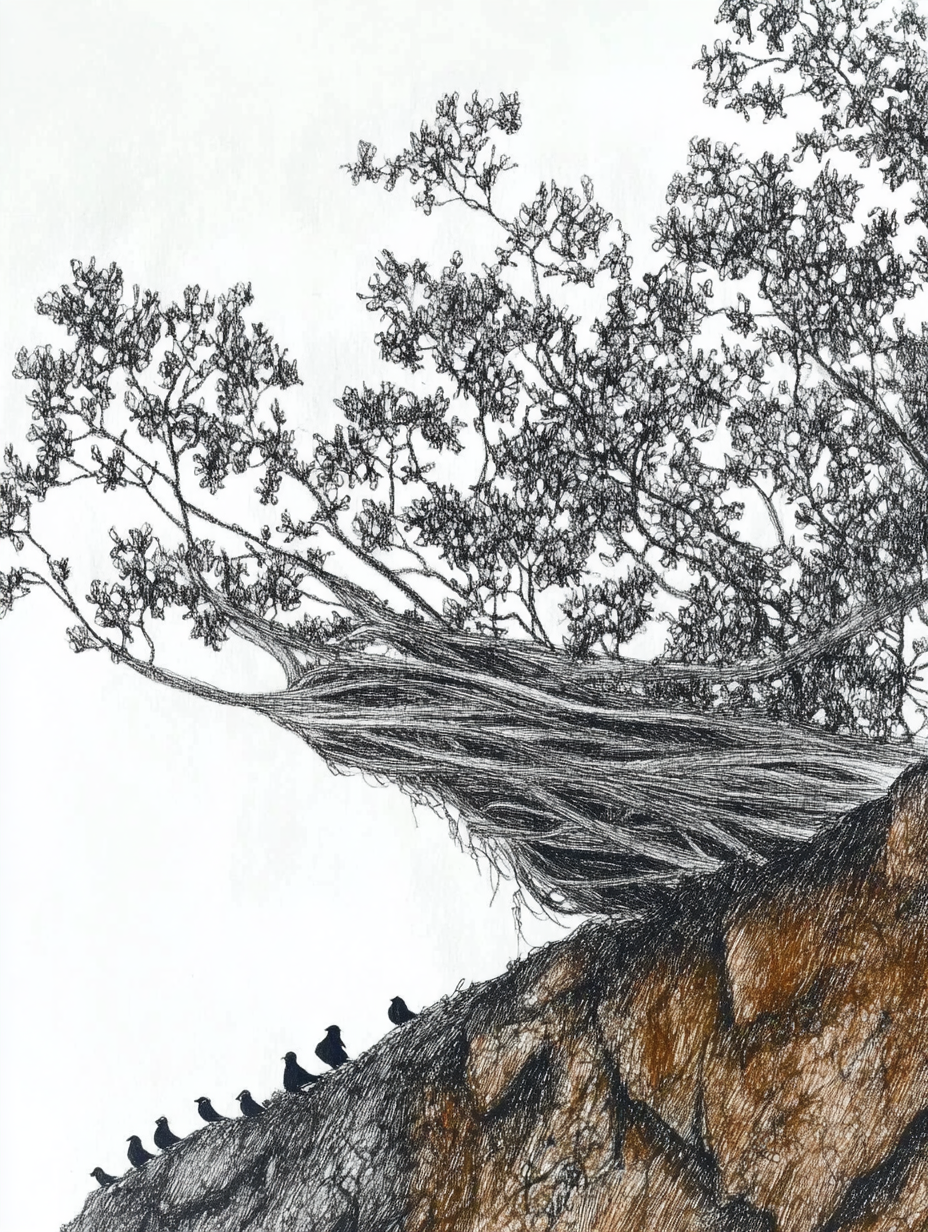 the nest on the rock